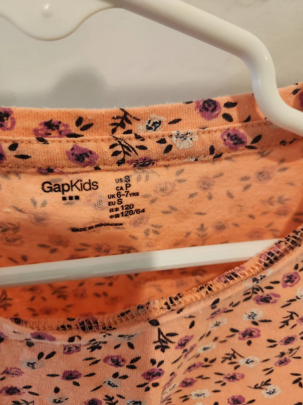 GAP Girls' Peach Crochet Detail Tee